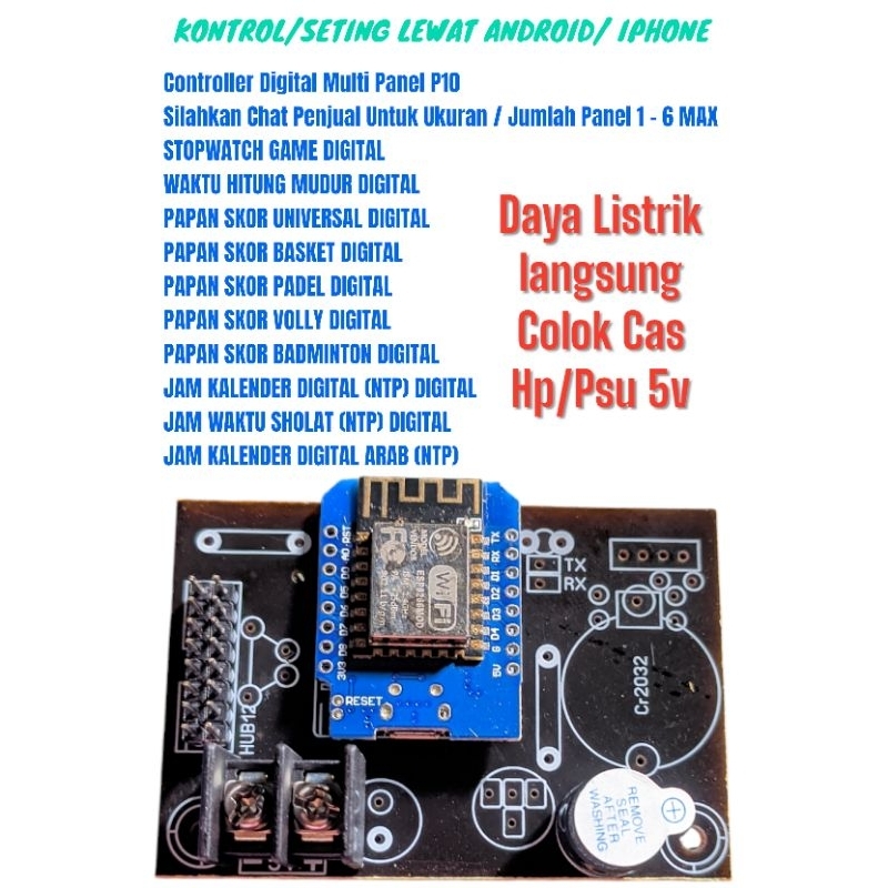 Controller Modul P10 Skor Digital - Futsal - Padel - MiniSoccer - Badminton - Volly - Basket - Jam D