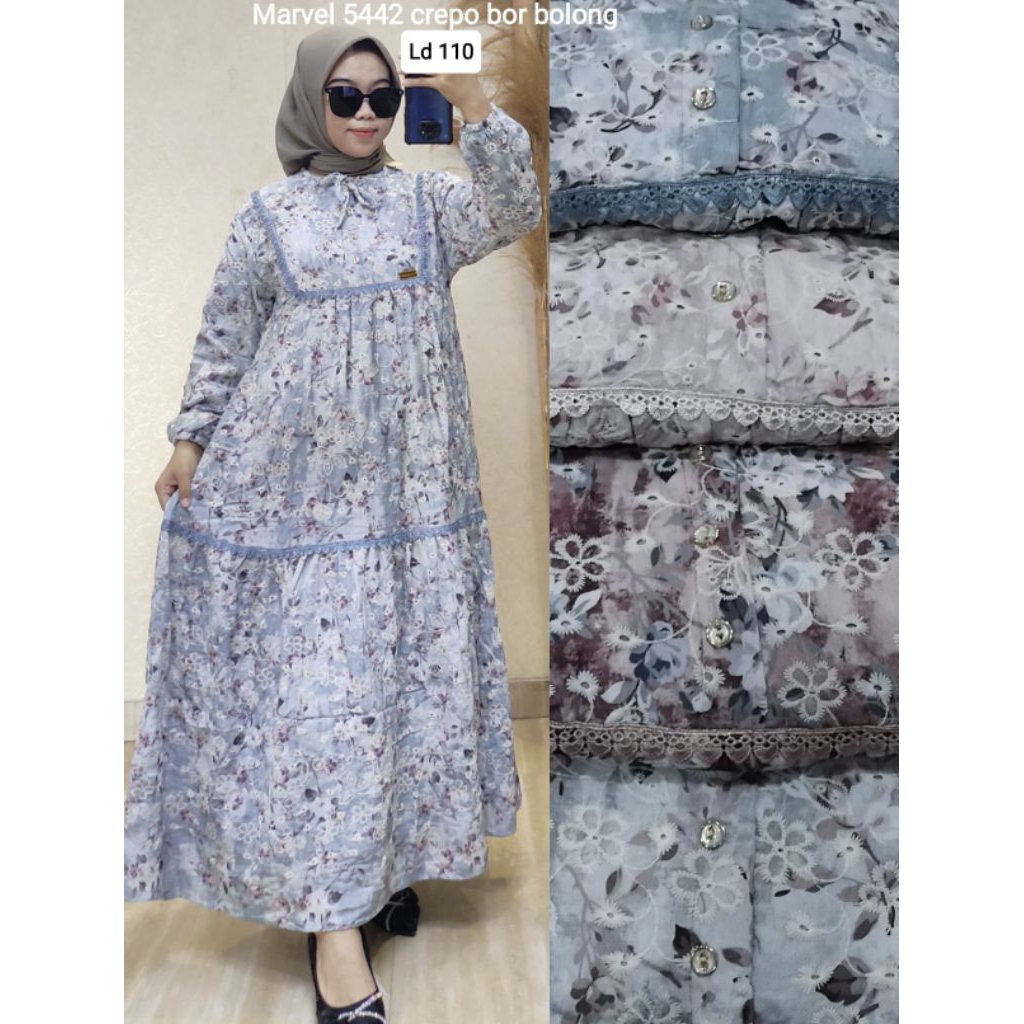 Gamis Katbol Bahan Crespo Size Jumbo Ukuran LD110 LD120 Baju Muslim Muslimah LD 110 LD 120