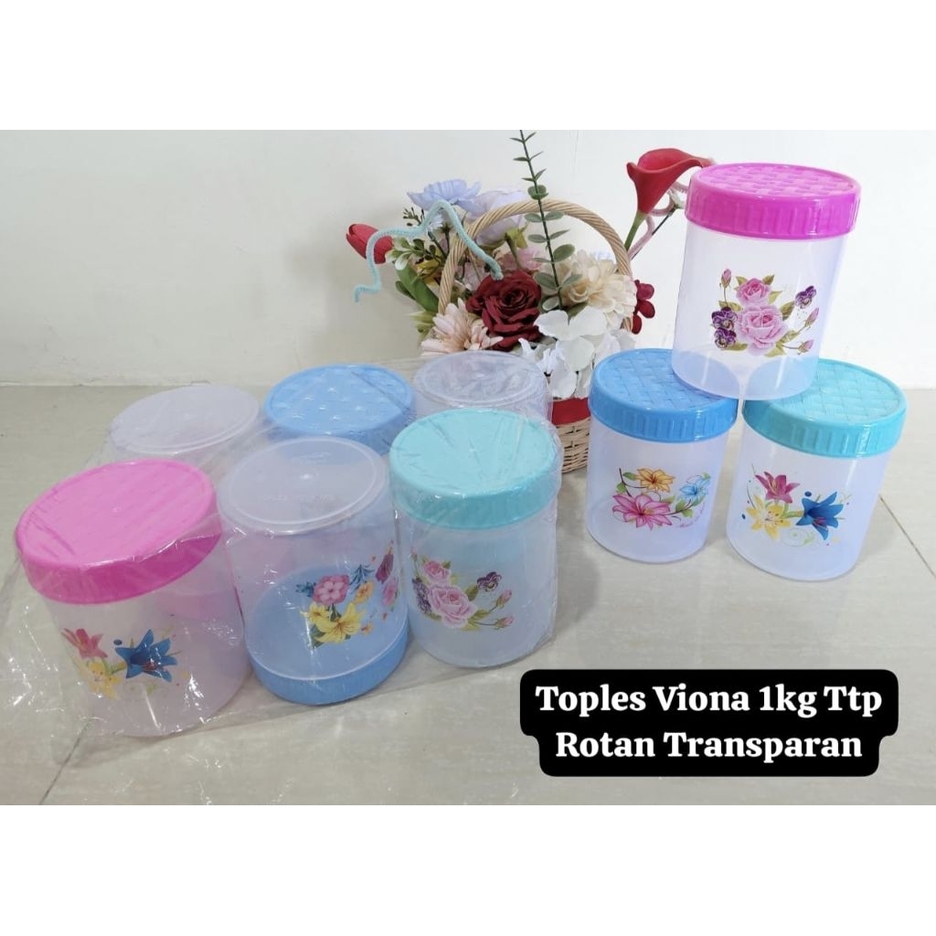 Toples 1kg Viona/Toples Kue kacang/Toples gula/Toples Drat