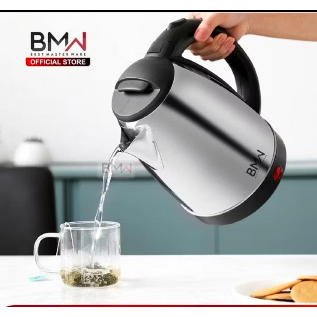 Teko Listrik BMW 2 Liter Teko Pemanas air Elektrik Stainless Steel Otomatis