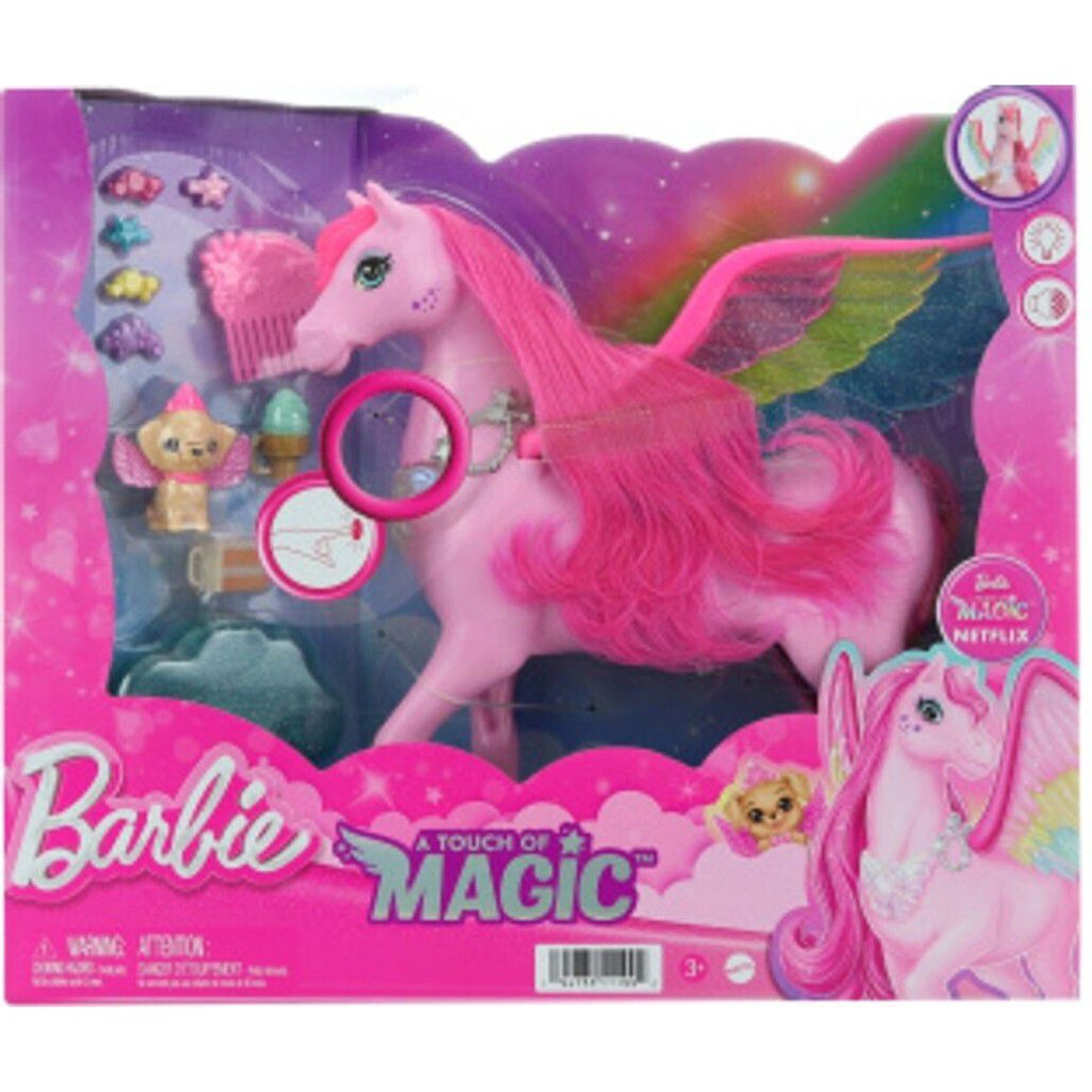 Boneka Barbie Magic Kuda Pink Pegasus Horse Doll with Aksesoris and Pet