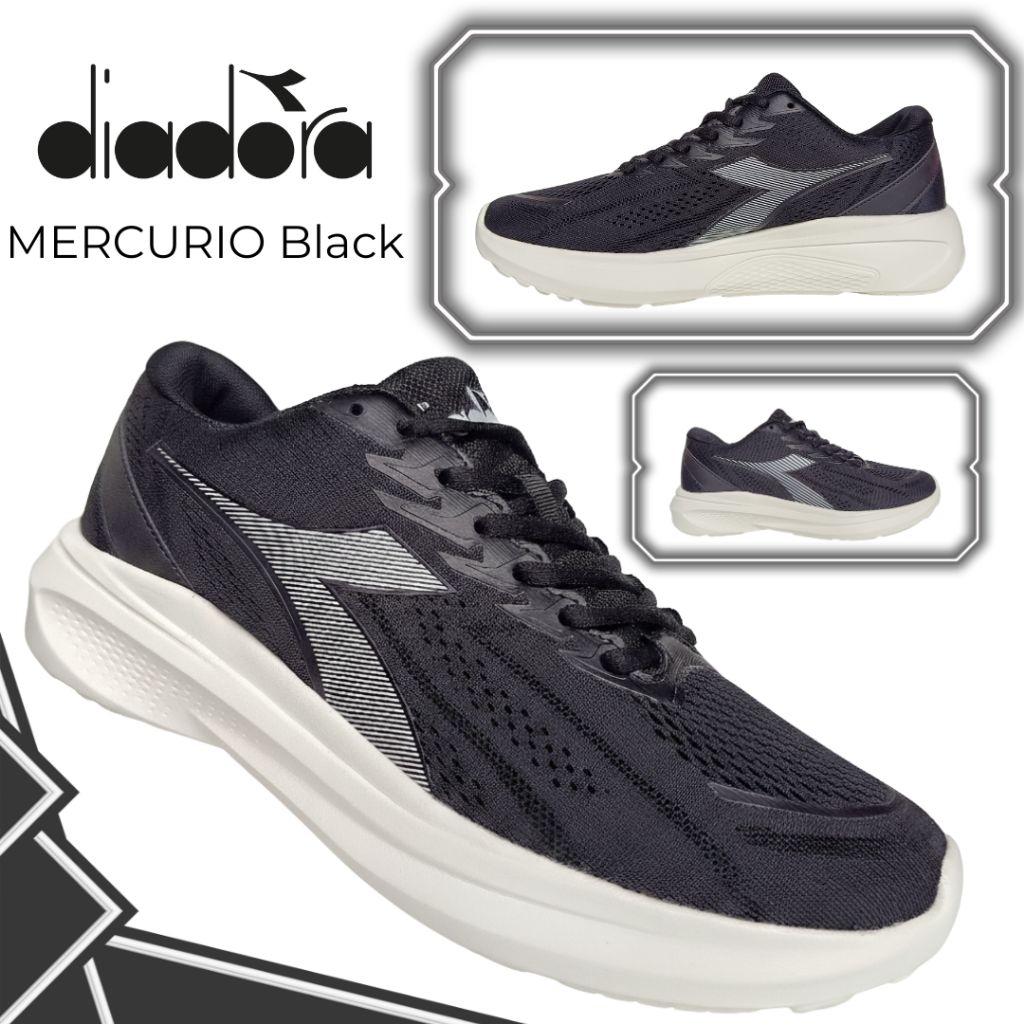 Sepatu DIADORA MERCURIO Black-White || Original by Diadora || Sepatu Sekolah Sneakers Diadora