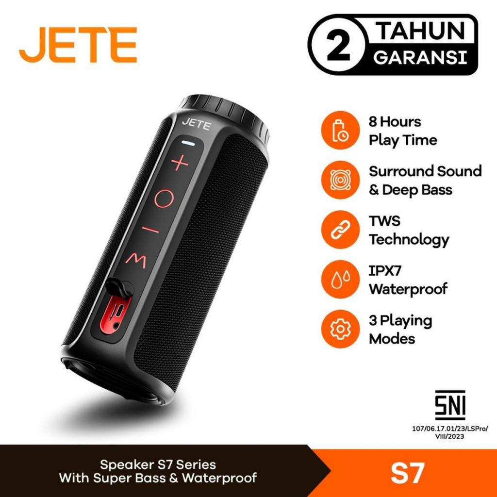 JETE Speaker Bluetooth S7 Portable Wireless Audio Speaker IPX7