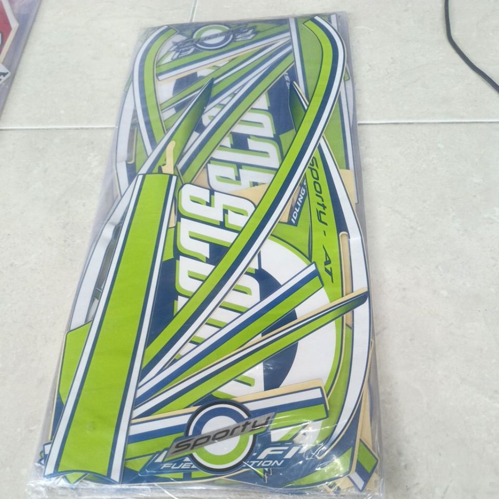 striping stiker les body Honda Scoopy sporty 2015 biru bahan original