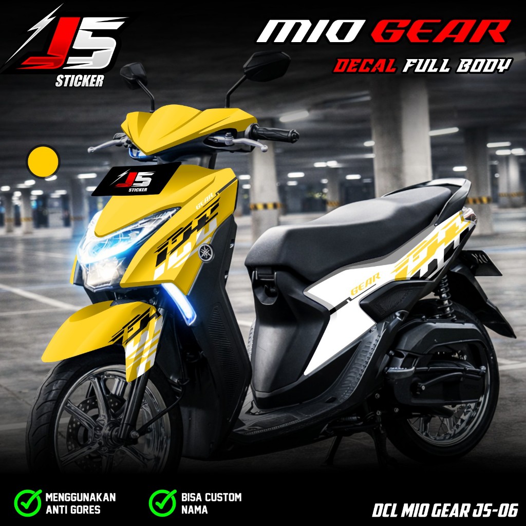 (COD) Decal Stiker Skotlet Variasi Motor Yamaha MIO GEAR 125 Full Body Fullblok - Sticker Decal MIO 