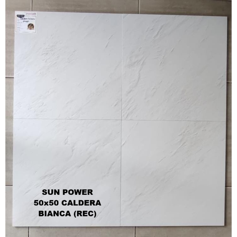 KERAMIK SUNPOWER 50X50 CALDERA BIANCA A keramik lantai 50x50 keramik lantai glossy keramik putih abu