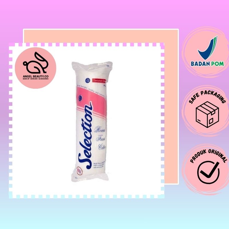 [ANGELBEAUTY.CO] SELECTION - ROUND FACIAL COTTON | KAPAS BULAT | KAPAS OVAL | KAPAS WAJAH 80 PCS