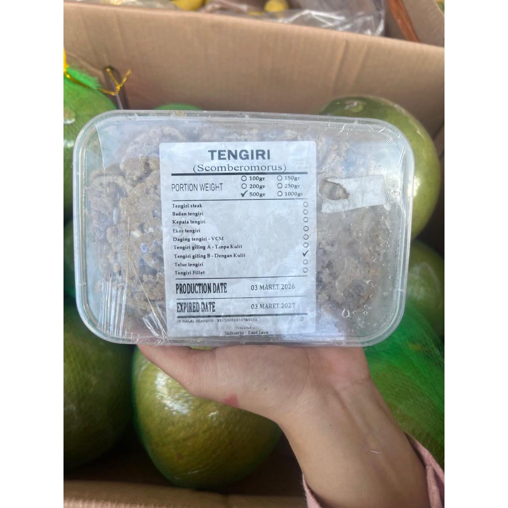 Ikan Tengiri Giling Mix kulit 500gr/Ikan Tenggiri Giling