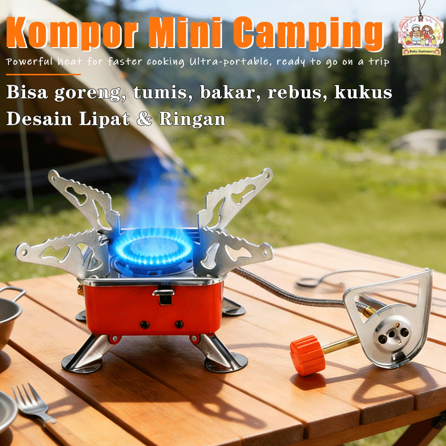 kompor portable camping/kompor camping Kompor Gas Portable Lipat untuk Camping & Aktivitas Outdoor