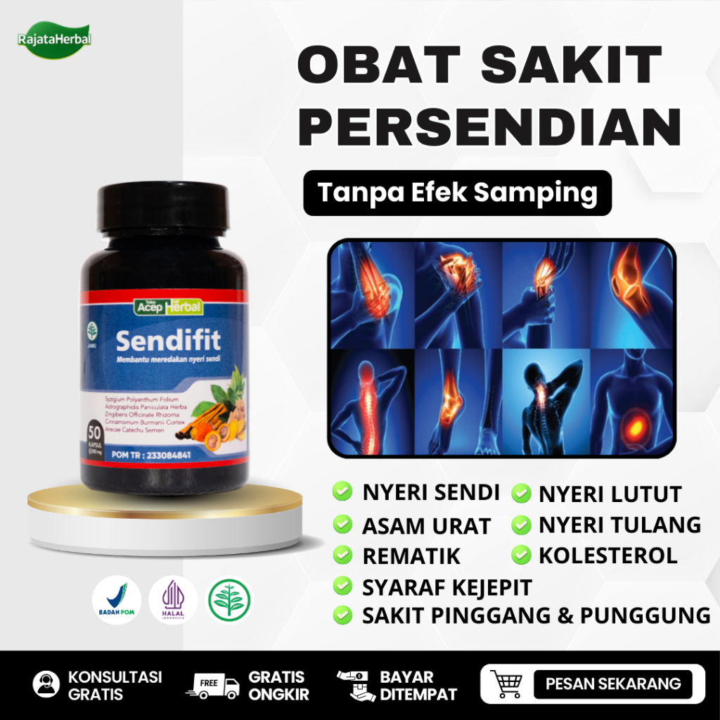 SendiFit Obat Herbal Asam Urat, Nyeri Sendi, Nyeri Otot, Kolesterol BPOM & Halal MUI PALING TERASA H