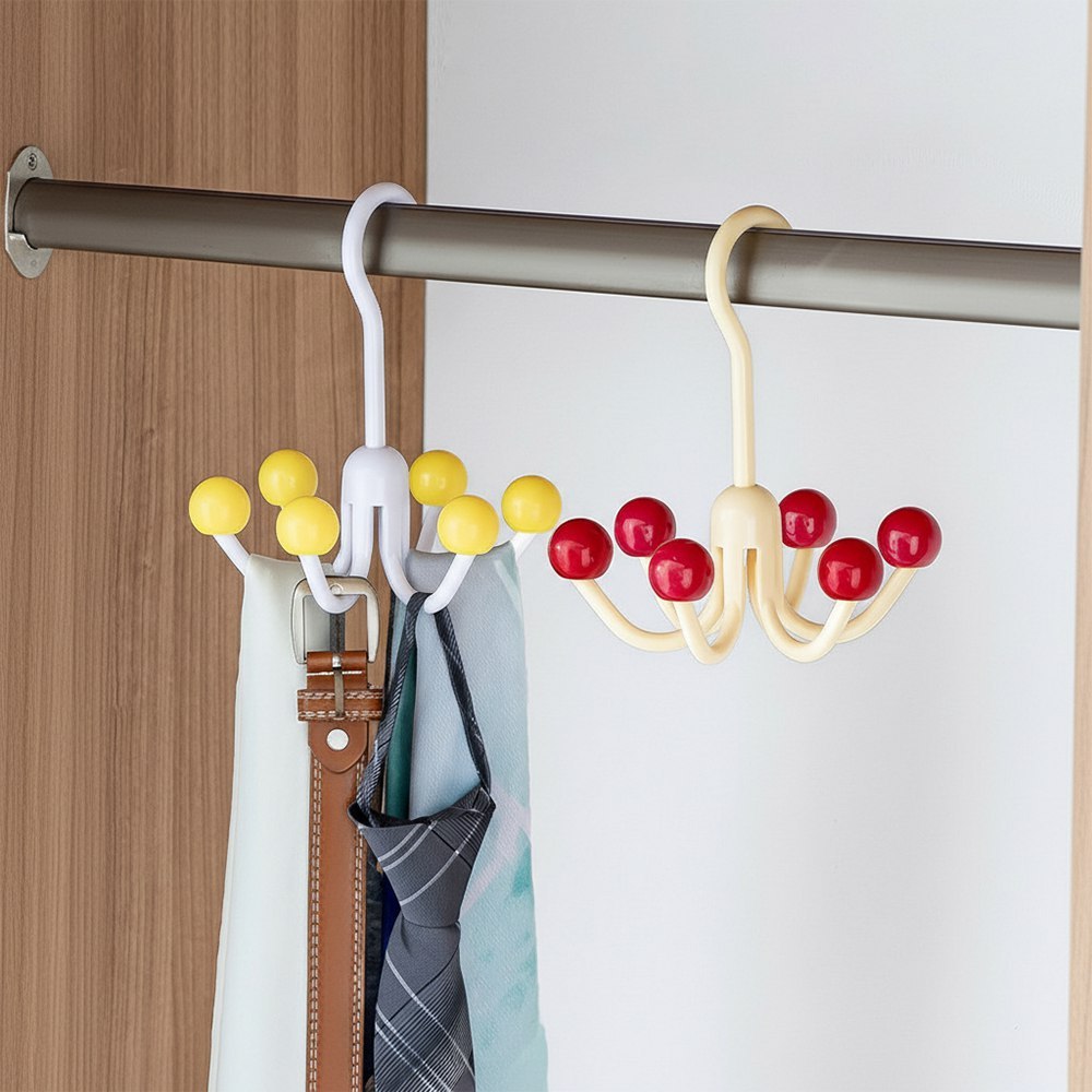 Gantungan Tas Lemari Multifungsi 6 Kait Putar 360° Minimalis Serbaguna