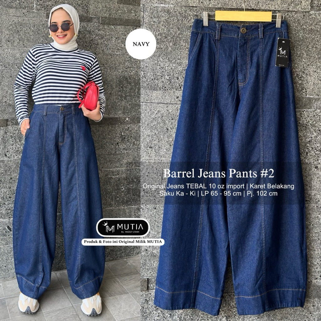 Celana Jumbo Kulot Barel Carla Wide Barrel Stripe Pants Jeans Morgan Knitte Olla Barel Pants Premium