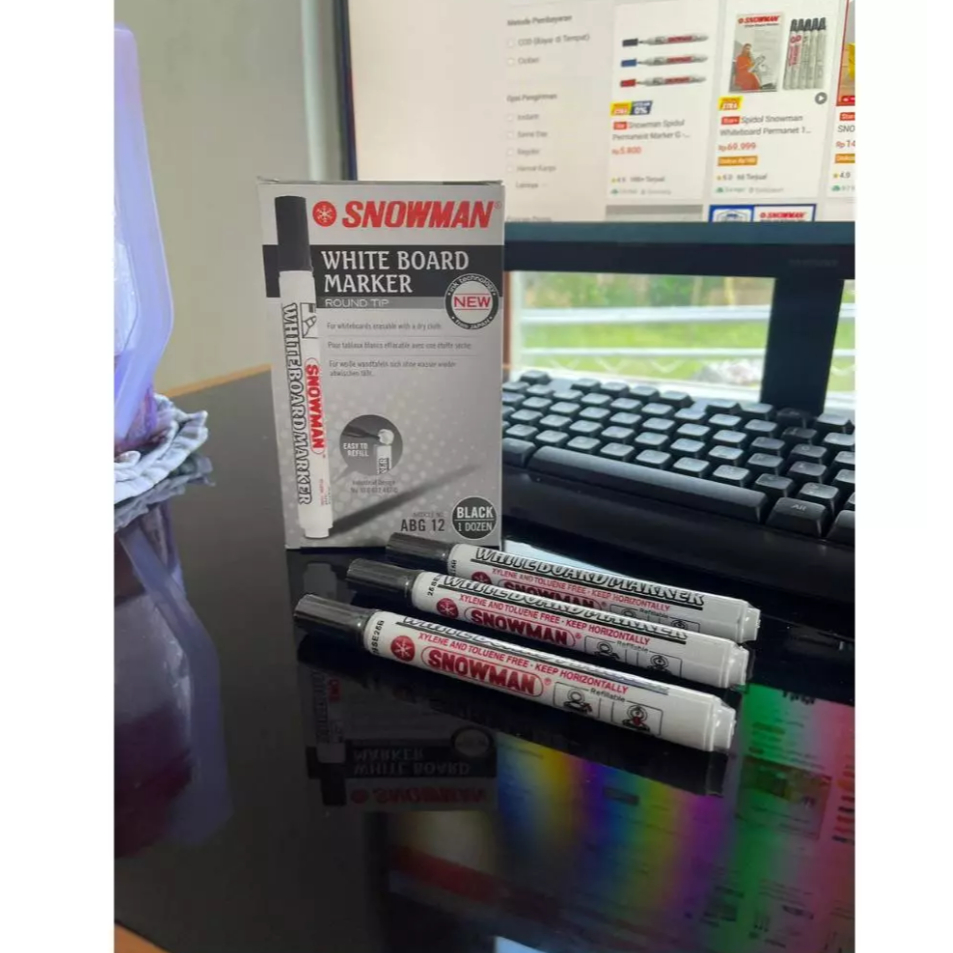 MV1 1 KOTAK Spidol permanet dan tidak permanen Spidol Snowman