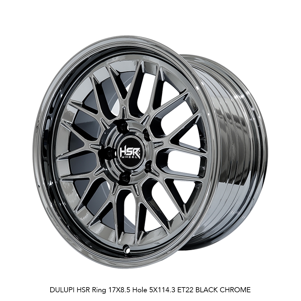 Velg Mobil ring 17 Black Chrome HSR DULUPI untuk HRV CRV INNOVA RUSH TERIOS XTRAIL BRV CIVIC FD TURB