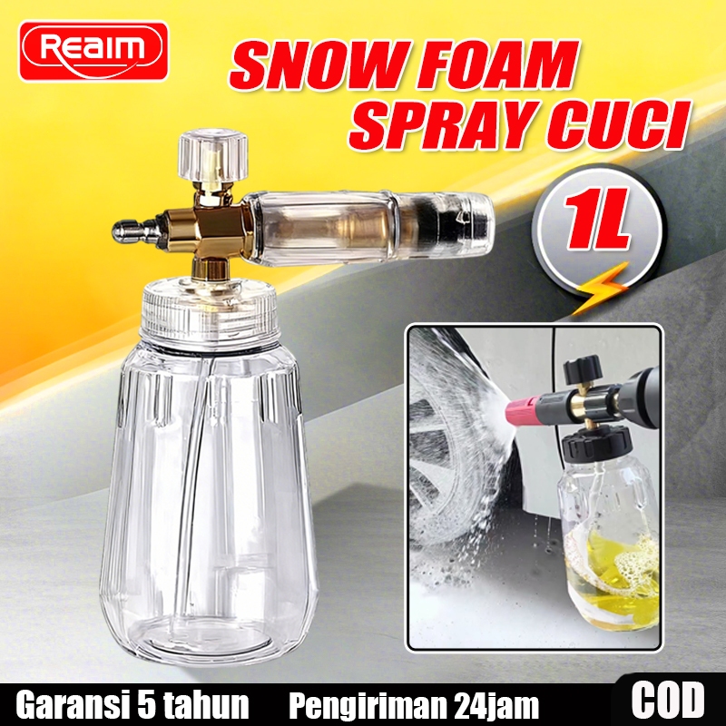 Reaim Snow Foam Spray Cuci Motor Mobil 1L Alat Semprot Busa Salju Portable Manual Pompa