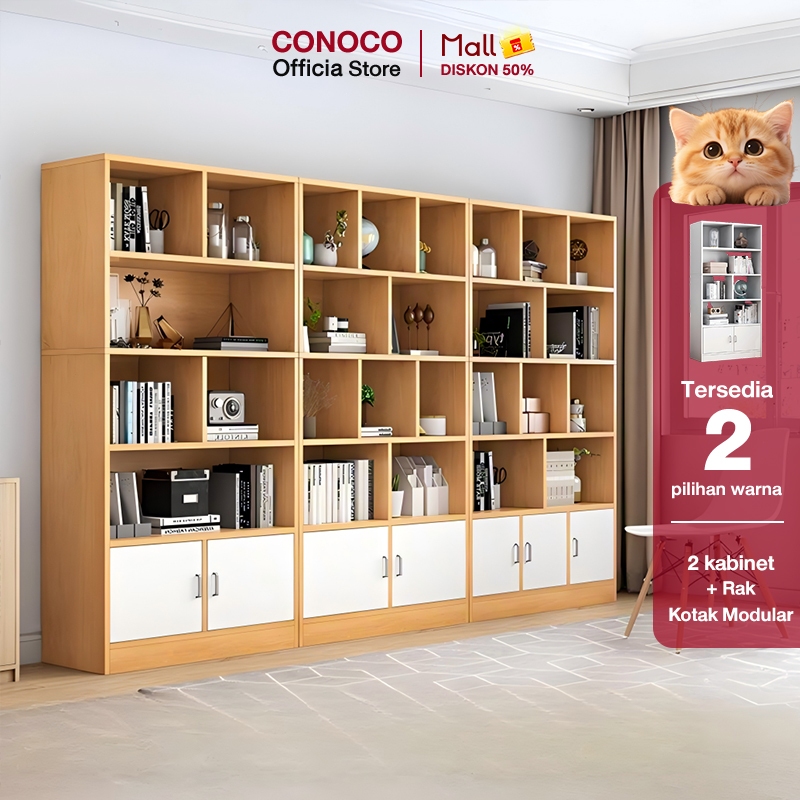 CONOCO Lemari Buku Susun Rak Buku Rak Buku Minimalis AestheticLemari Buku Minimalis Lemari Buku