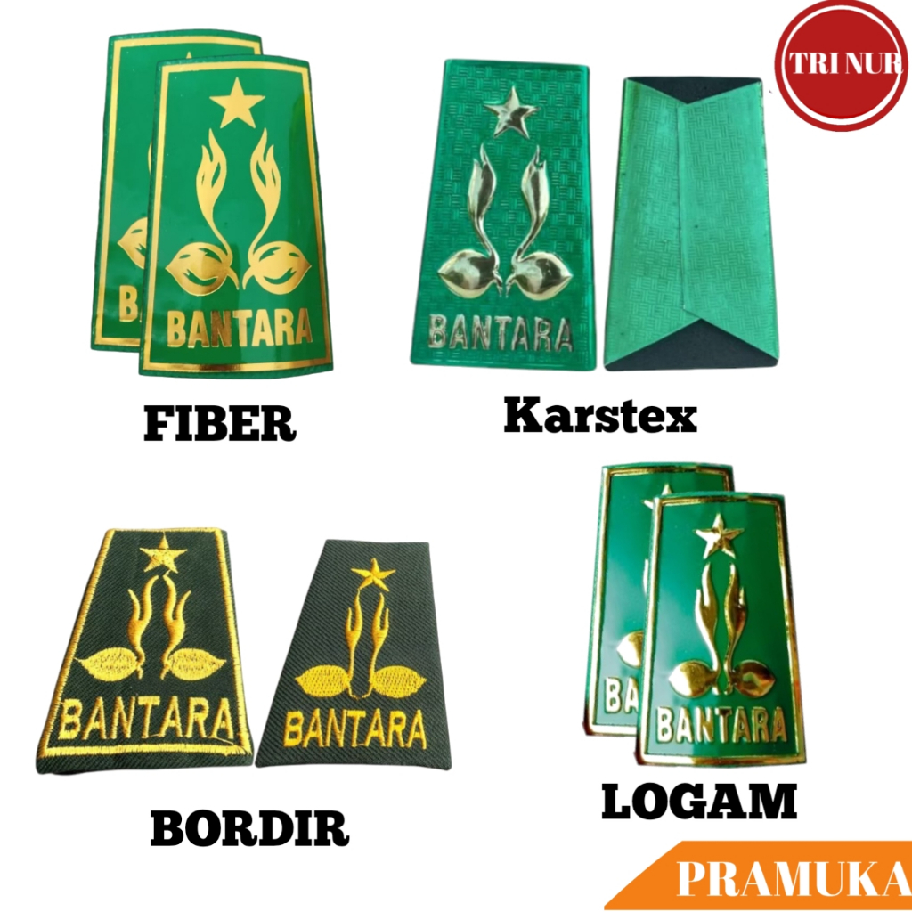 Sepasang Evolet TKU Pramuka Bantara Bordir / TKU Evolet Pramuka Bordir Fiber Logam Karstex / Evolet 