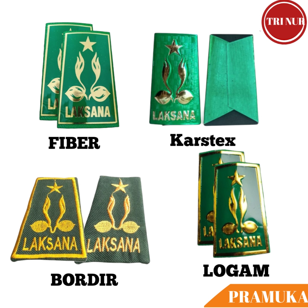 Sepasang Evolet TKU Pramuka Laksana Bordir / TKU Evolet Pramuka Bordir Fiber Logam Karstex / Evolet 