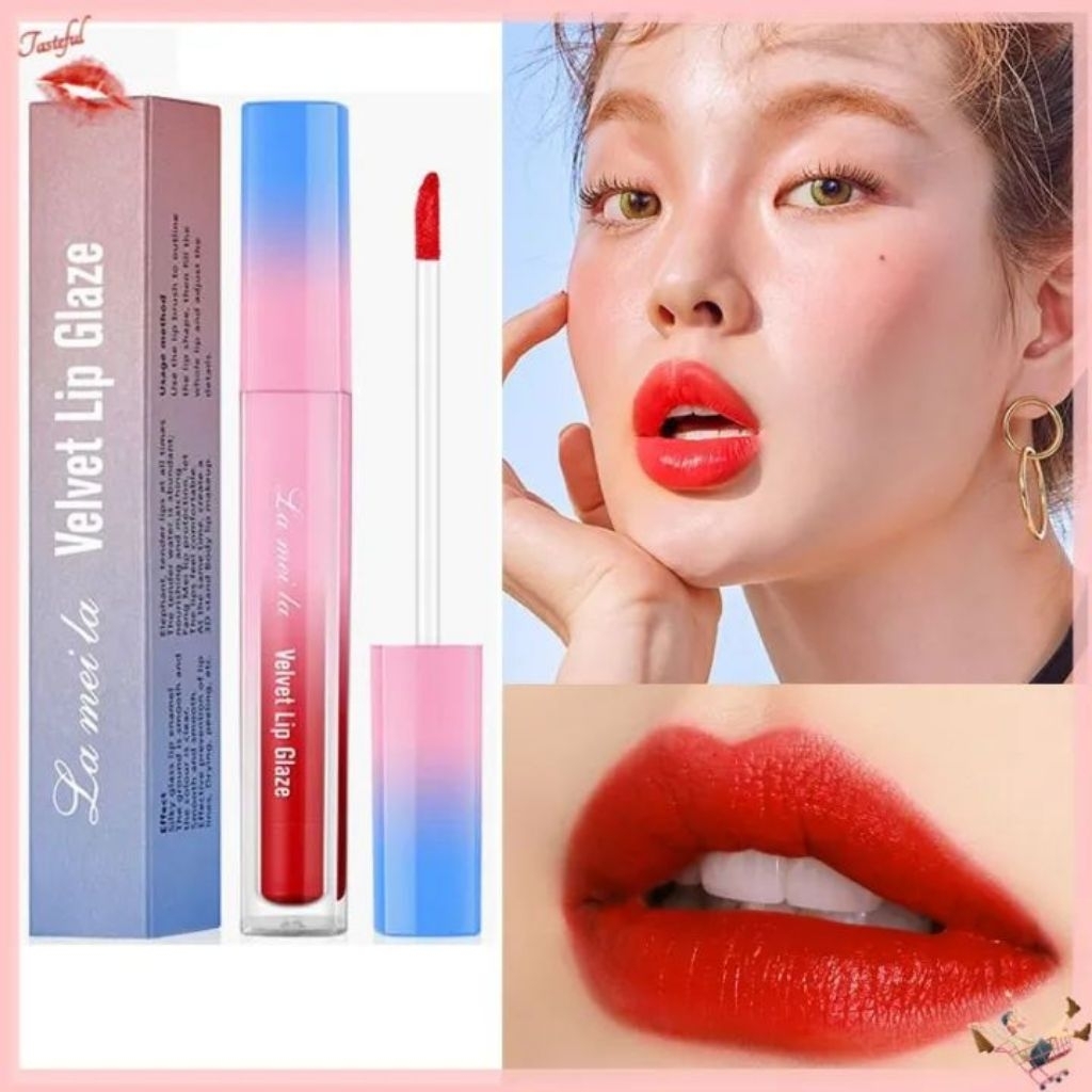 Lip Glaze Velvet Metal Lameila Lip Tint Lipstik Lip Gloss