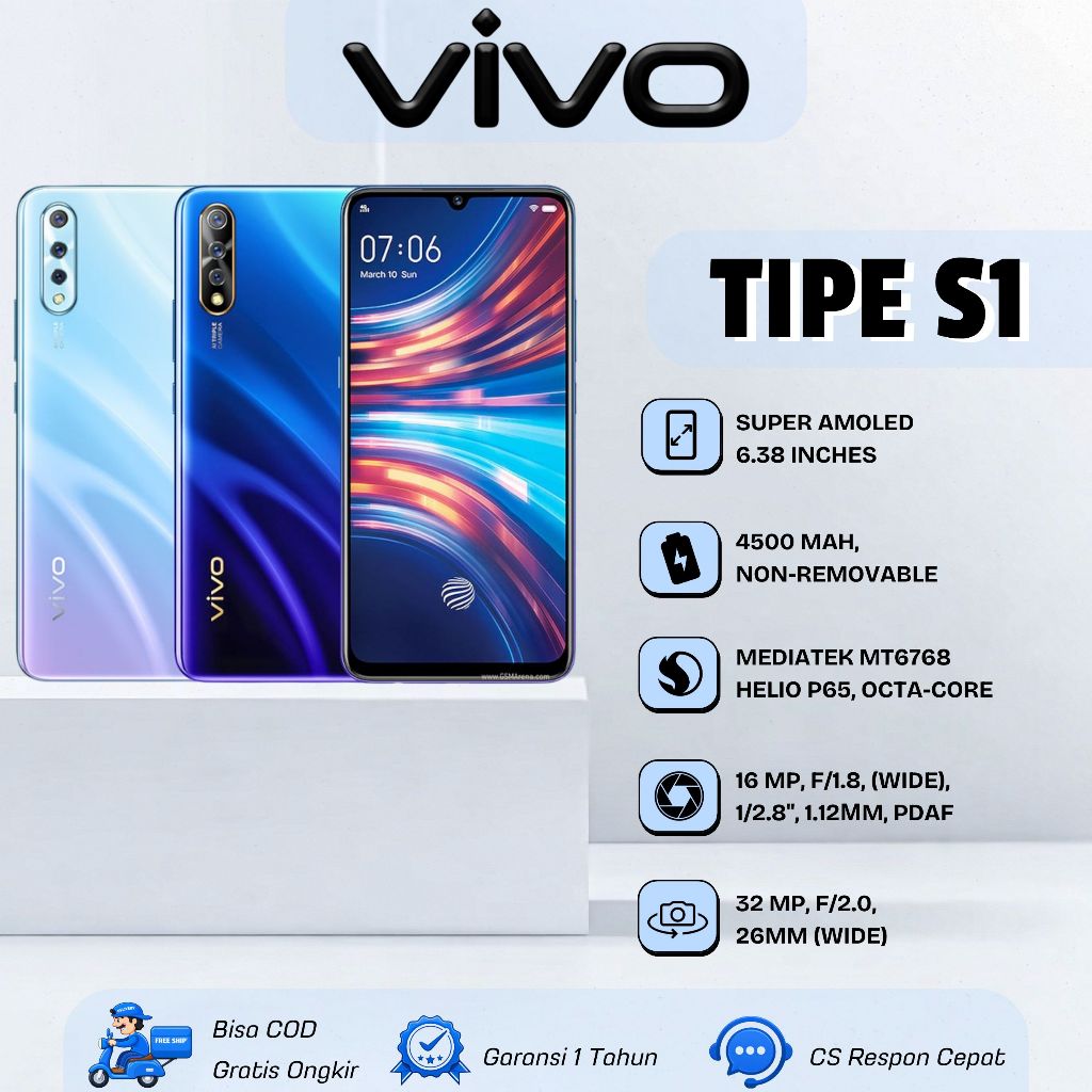 HP VIVO S1 RAM 8/256GB Garansi Toko 1 Tahun