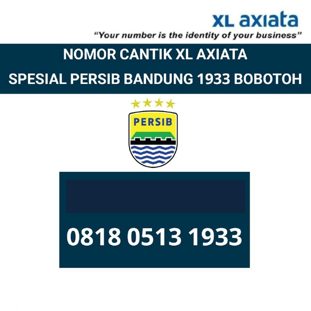 nomor cantik XL 1933 persib bandung bobotoh nomer kartu perdana 4G 5G