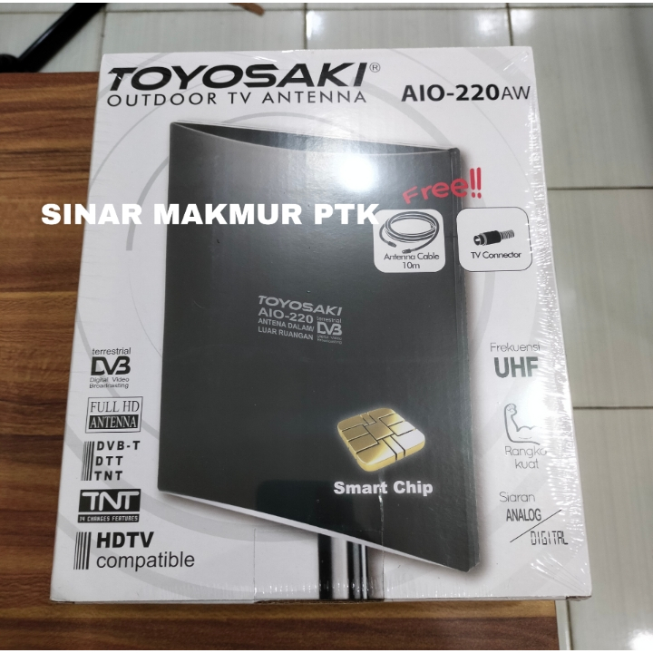 SINAR MAKMUR ANTENA TV DIGITAL UNTUK SET TOP BOX/ TOYOSAKI AIO-220 AW ANTENA TV DALAM DAN LUAR RUANG