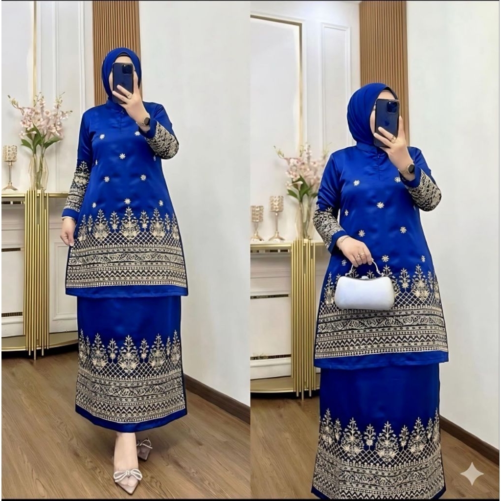 New Arrival Set Kurung Bordir Melayu / Baju Kurung Bordir Premium / Bordir Mewah Yokohama Silk / Baj