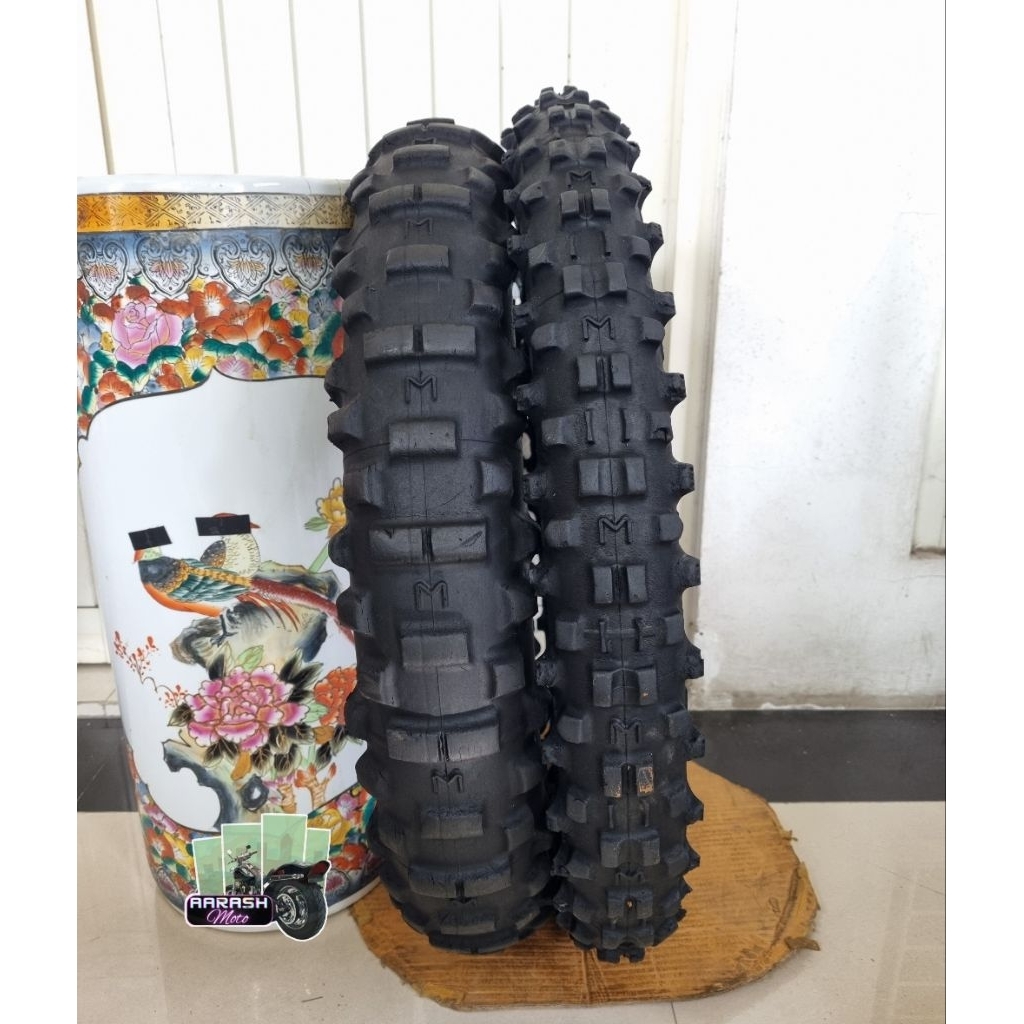 ban sepasang trail michelin enduro medium 90/90 ring 21 140/80 ring 18 trial custom shinko vintage