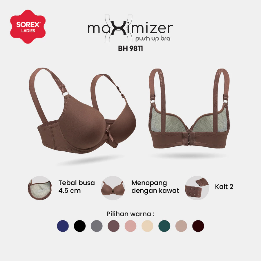 SOREX BRA BH 9811 Kawat Busa Tebal Kait 2 (Cup A-B) Push Up