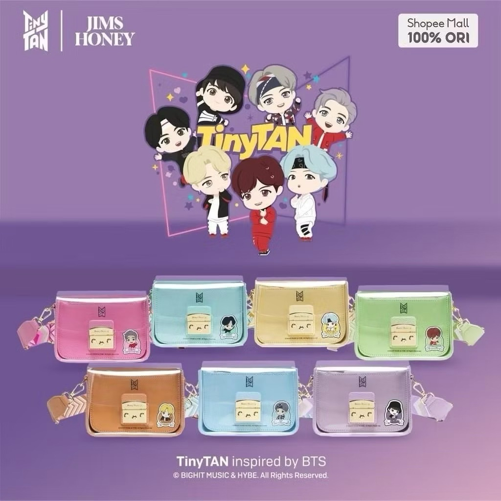 Jims Honey TinyTAN Magic Door Bag JH-370 Official Edition | Tas Selempang Dompet HP BTS Original