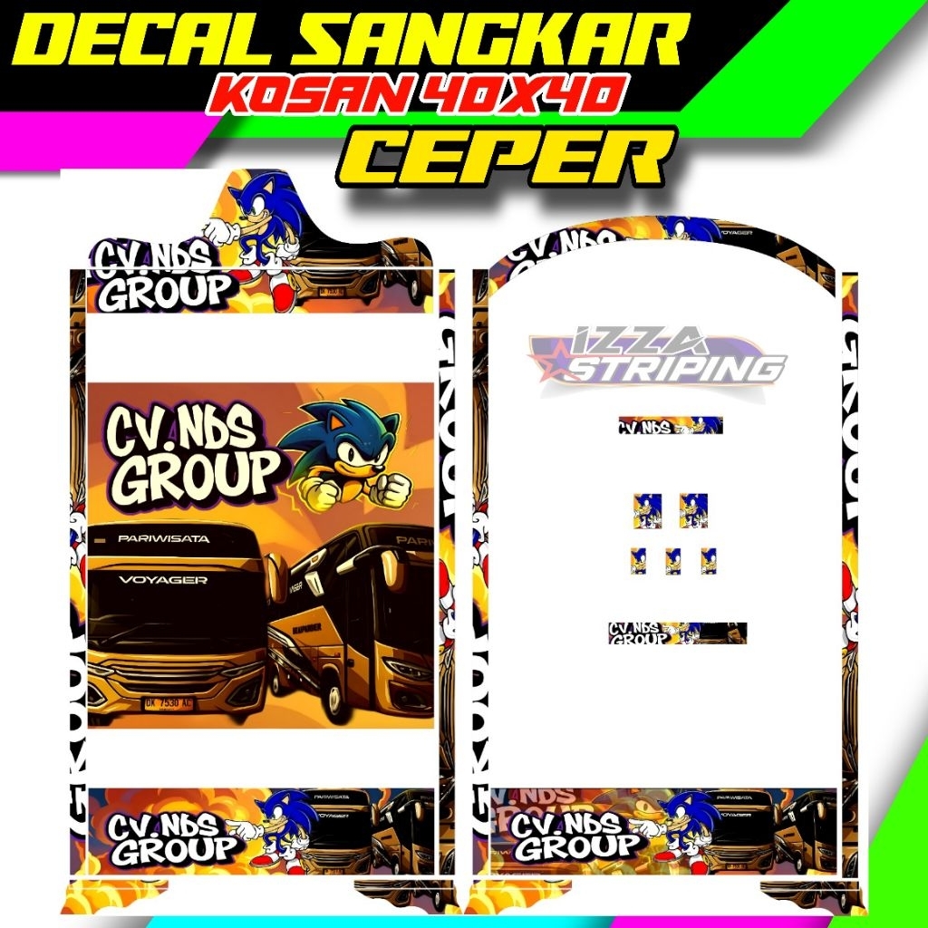STIKER DECAL SANGKAR KOSAN CEPER UKURAN 40X40