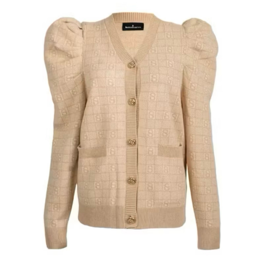 Buttonscarves Plaid cardigan - Sand