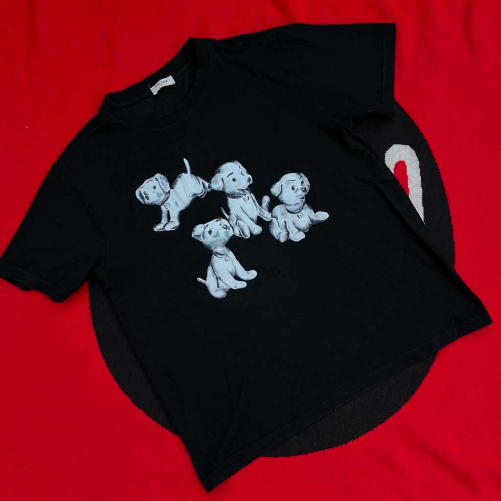 Celine × Hedi Slimane Dalmatian Puppy Dog Printed SS22 Runway t-shirt