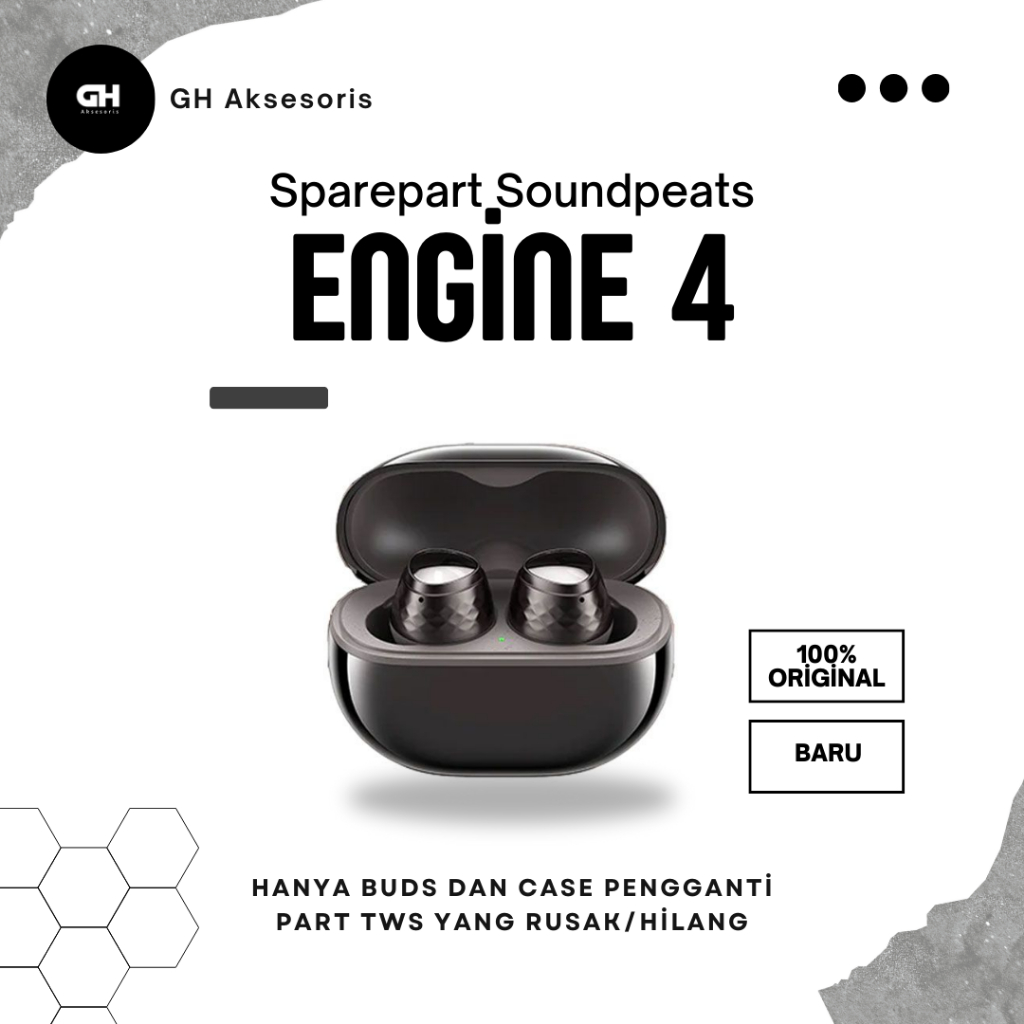 Sparepart Tws Soundpeats Engine 4 buds dan Case only 2nd