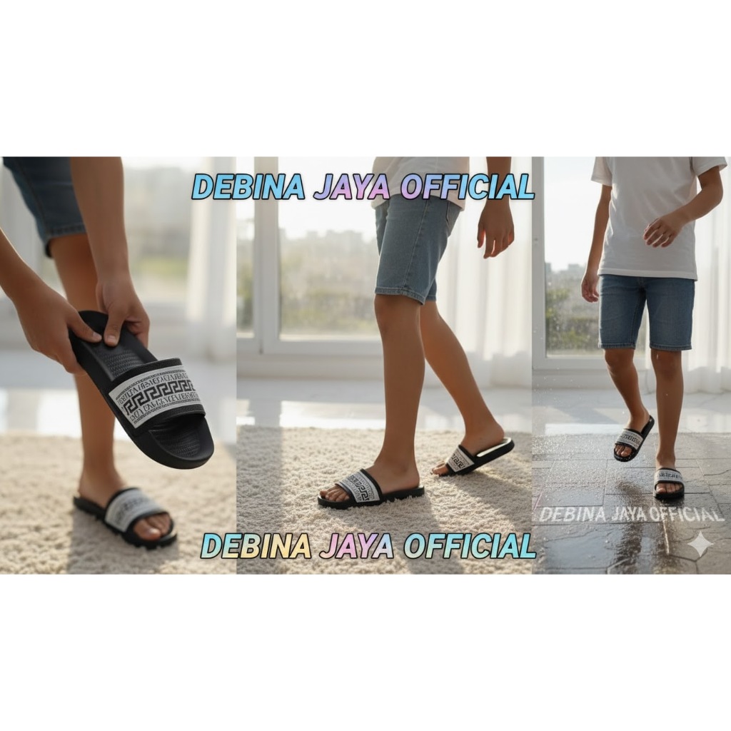 Debina jaya Official – Sandal Remaja Pria Slop Pylon – No.39-43 – Buat Harian Sangat Nyam Ringan Dan