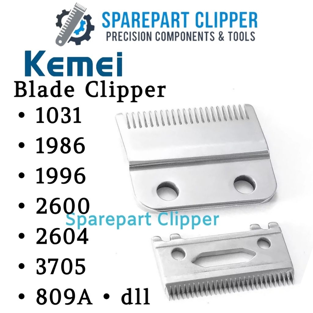 Mata Pisau Mesin Cukur Kemei 2600 1996 2604 Blade Clipper Kemei #BladeSilver