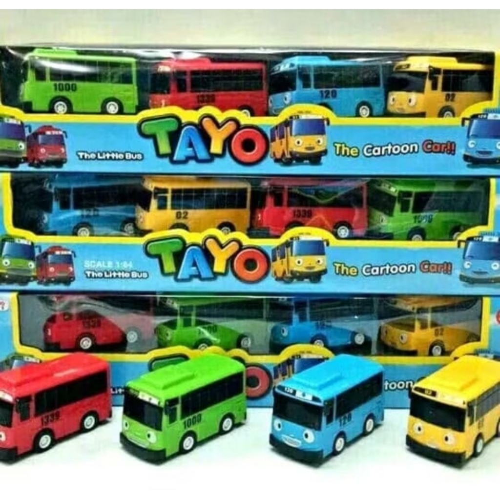 Bus Tayo kecil isi 4 mobil mainan anak anak