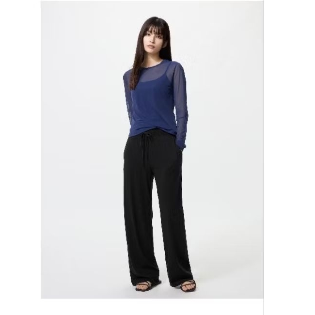 UNIQLO celana wanita rileks Jersey stretch