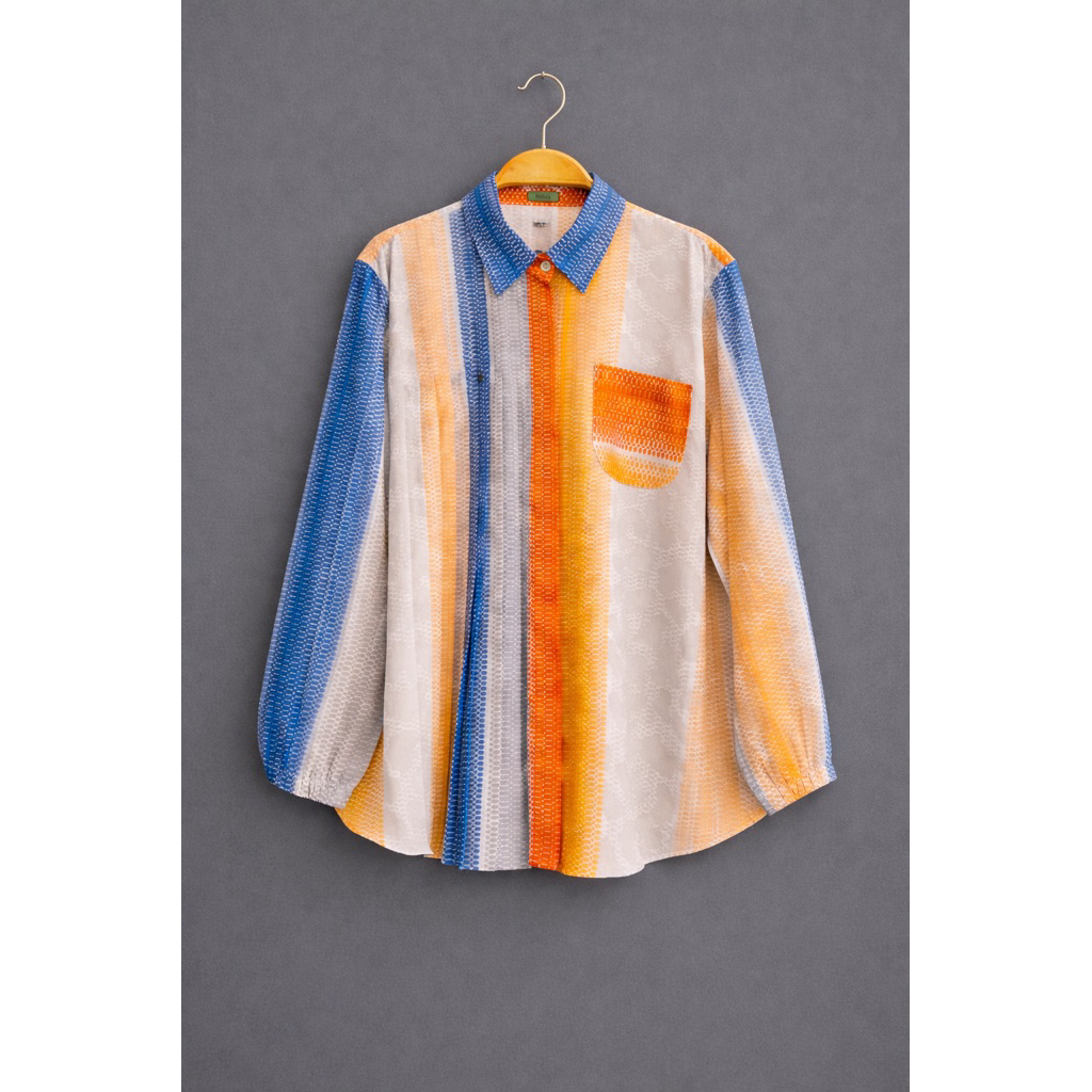 Adisa Official Baju Atasan Kemeja Lipit Lengan Panjang Wanita Bahan TC Premium