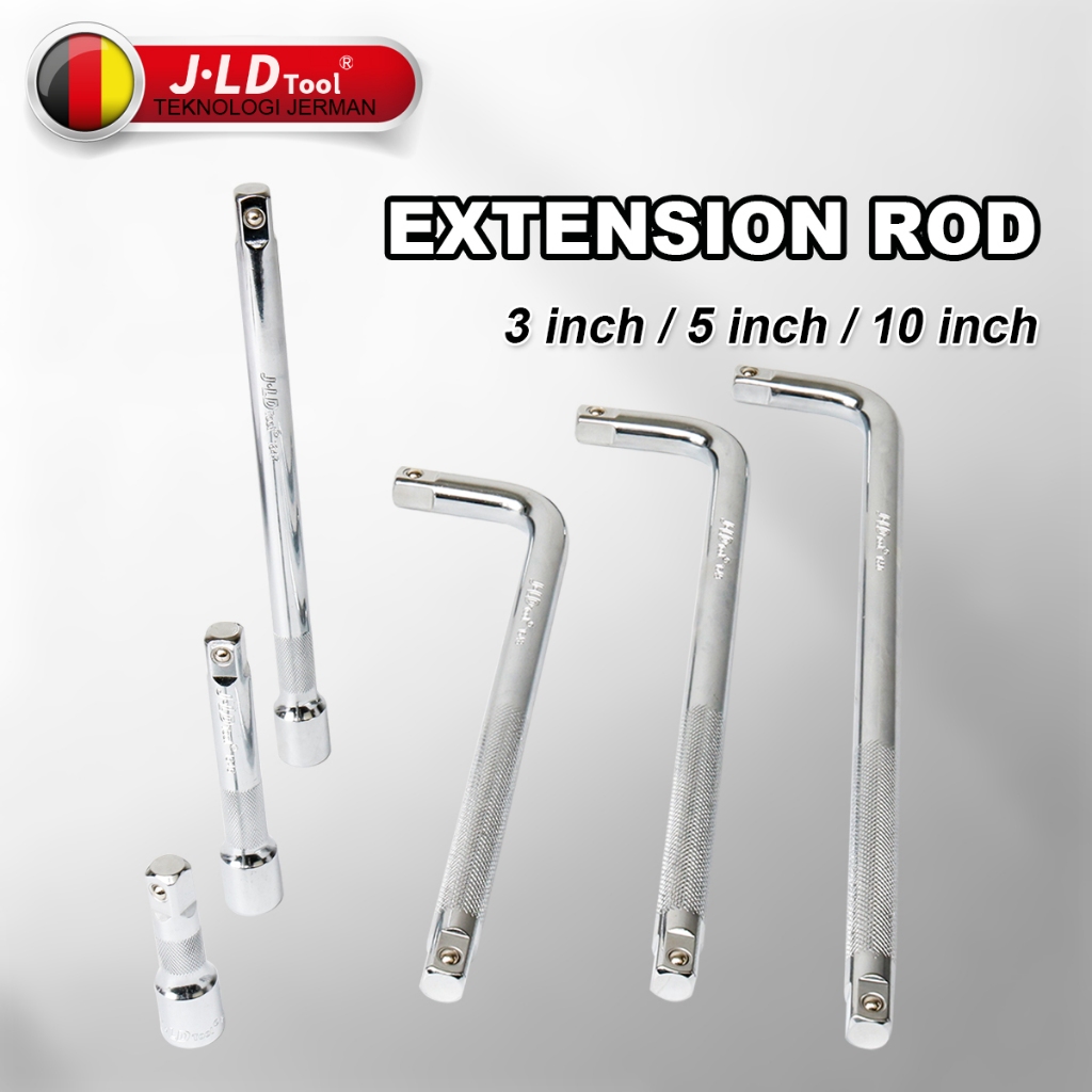 JLD 1/2 Double-end Extension Bar Kunci Shock L Kunci Shock Konektor 3/5/10 inch Gagang Kunci Shock G