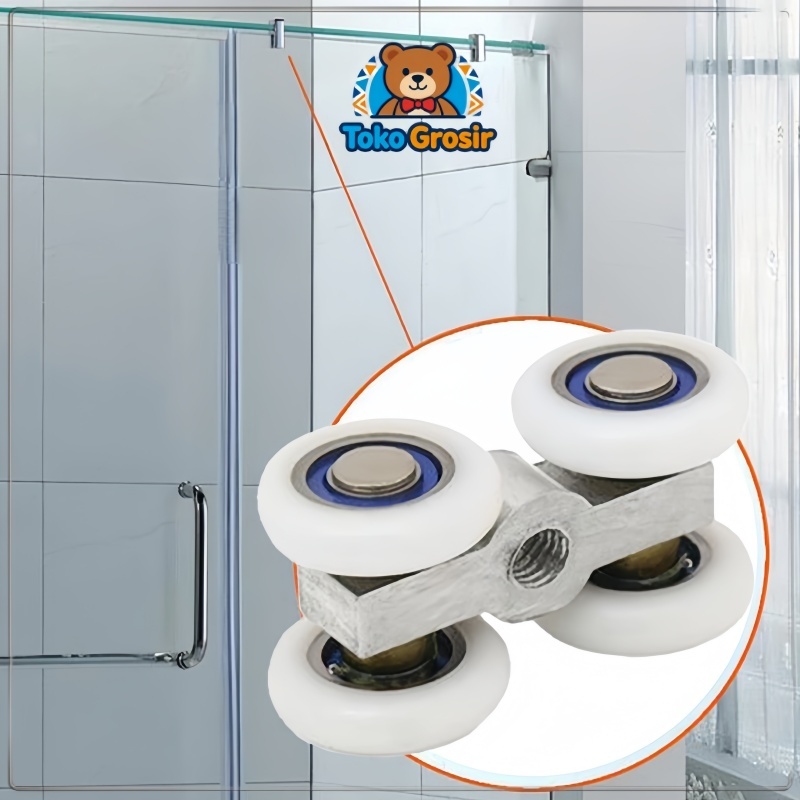 Mandi Pintu Kaca Jendela/Roda rel pintu geser / Geser Gantung / Roda Gantung Kamar Mandi