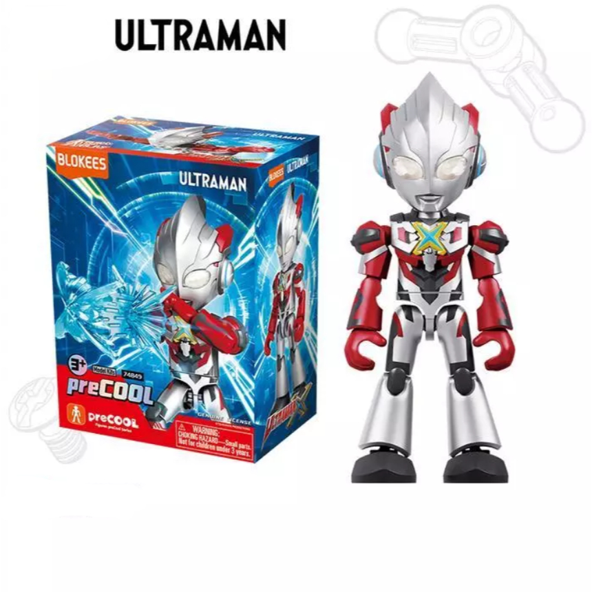 BLOKEES Precool Ultraman AL02 - Mainan Action Figure GAIA, NEXUS JUNIS BLUE, X, GEEO PRIMITIVE