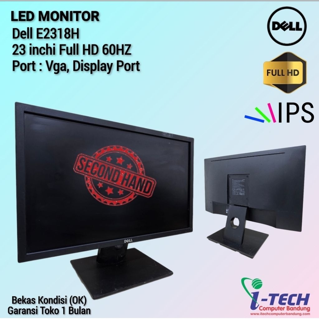 MONITOR LCD | LED 19" 20" 21" 22" 23" 24" DELL HD | FULL HD BEKAS KONDISI NORMAL