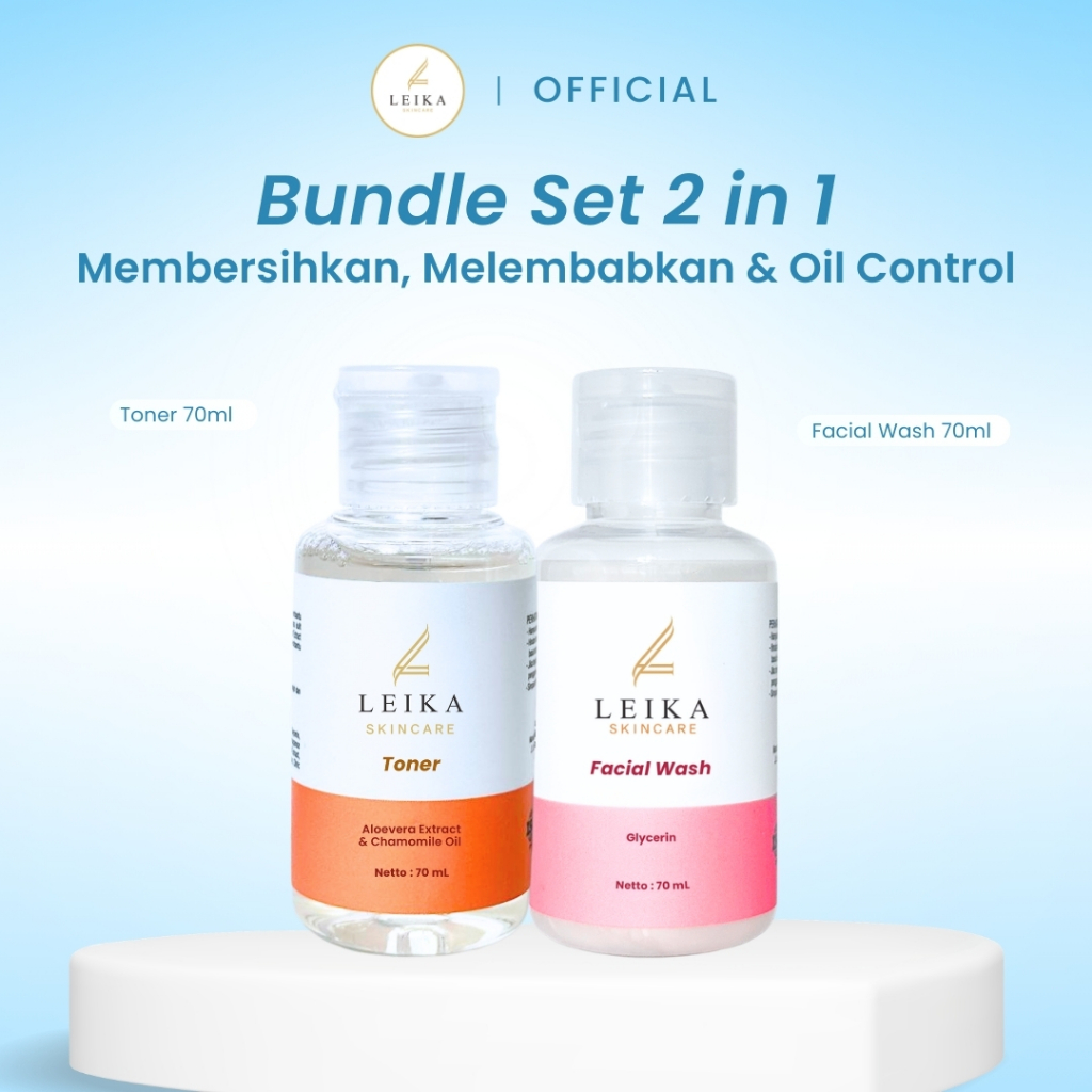 Leika Skincare 2 in 1 Toner & Facial Wash Leika Skin Care Resmi BPOM
