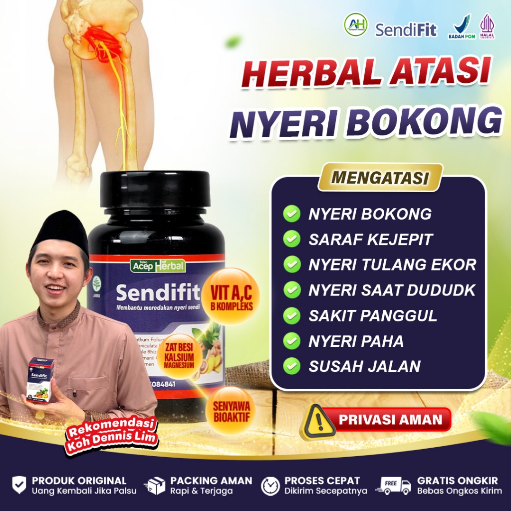 Obat Sakit Bokong Sampai Kaki, Saraf Kejepit di Bokong, Nyeri Tetepokan, Nyeri Pantat - Sendifit