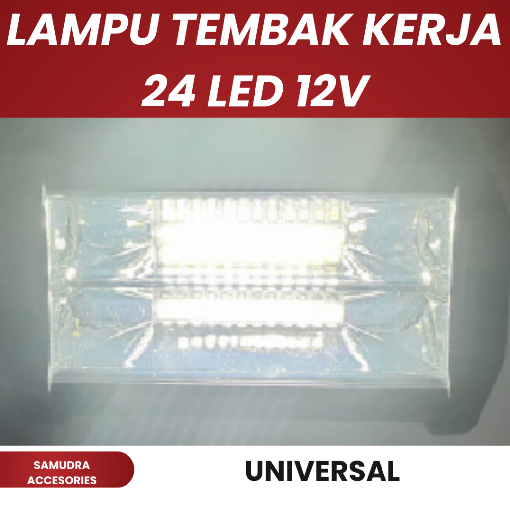 LAMPU TEMBAK SOROT LED 24 MATA 12VOLT MOTOR / MOBIL / TRUCK UNIVERSAL