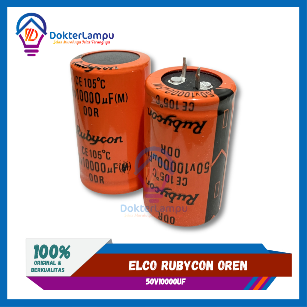 ELCO RUBYCON 10000uf 50v -  80v - 100 v ORIGINAL WARNA ORANGE