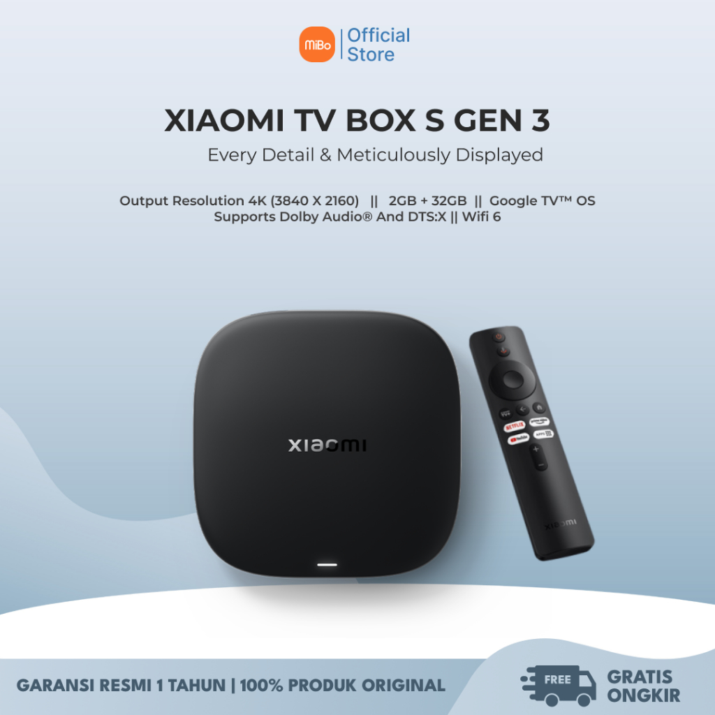 Xiaomi TV Box S (3rd Gen) | 4K UHD image quality | Dolby Vision | Wi-Fi 6