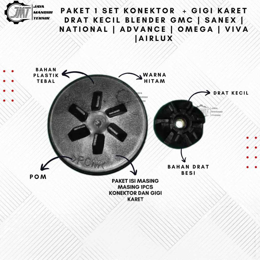 Paket Konektor Blender + Gigi Karet Drat Lubang Kecil Blender GMC | Sanex | Nasional | advance | Viv