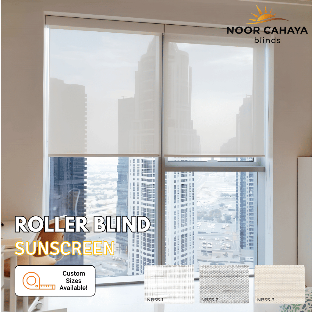 (per cm) Roller Blind Sunscreen - Tirai Jendela Gulung - Tirai Jendela Kantor minimalis - noor cahay
